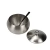 304 stainless steel three-flavor seasoning box, seasoning rack, household seasoning jar, monosodium glutamate and chicken essence jar, sanding, enlarged and thickened Item Picture